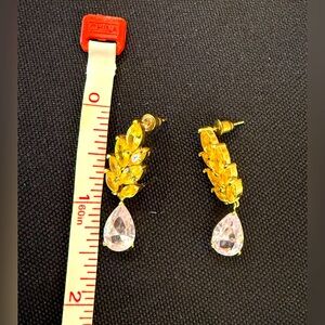 Yellow lavender earrings